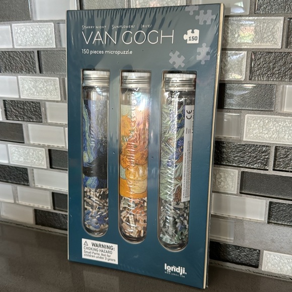 Van Gogh Jigsaw Puzzles Mini 3 Pk 150 Pieces Sunflowers Irises Starry Night NEW - Picture 8 of 12